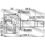 1410-ISTA48, Шрус наружный 35x65x30