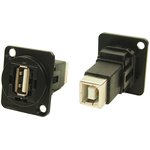 CP30209NMB, Адаптер USB, CSK Hole, Гнездо USB Типа A, Гнездо USB Типа B, USB 2.0, FT