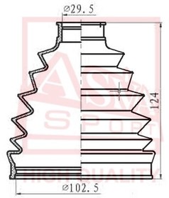 ASBT-504, Пыльник ШРУС (комплект без смазки)