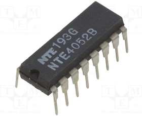 Фото 1/3 NTE4052B, IC: analog switch; multiplexer; DIP16; 3?18VDC; 600uA; CMOS