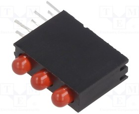 OSR6LX3E34B-3F3C, LED; in housing; red; 3mm; No.of diodes: 3; 20mA; Lens: diffused; 30°