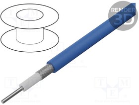 L01030B0021, Wire: coaxial; Semi Flex 141; solid; Cu; FEP; blue; 4.1mm