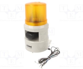 S100DS-WM-24-A, Сигнализатор: светозвуковой; 24ВDC; ксеноновая лампа; янтарный