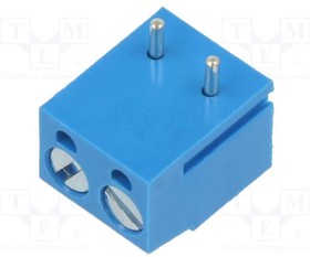 XY300RA-2P 5.0MM BLUE, PCB terminal block; straight; 5mm; ways: 2; on PCBs; terminal; blue