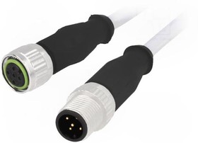 Фото 1/3 21 34 848 5585 100, Sensor Cable, M12 Plug - M12 Socket, 5 Conductors, 10m, IP67, Grey