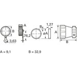 Cable clamp for circular connector, 182655-1