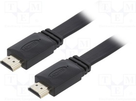 Фото 1/3 CC-HDMI4F-1M, Кабель; HDMI 2.0,плоские; вилка HDMI,с обеих сторон; 1м; черный