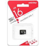 micro SDHC карта памяти Smartbuy 16GB Сlass 10 UHS-I (без адаптеров)