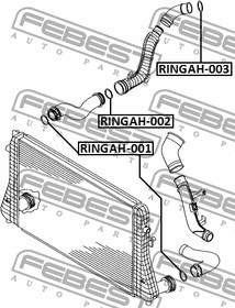 Фото 1/7 Кольцо уплотнительное патрубков интеркулера VW PASSAT B6, TRANSPORTER V RINGAH-001