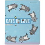 Тетрадь общая А5,48л,клетка,скреп,CATS IN LOVE,5шт/уп,7-48-1230/5