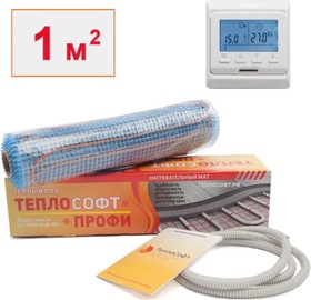 Нагревательный мат Профи 1 м2 150Вт с электронным терморегулятором 1150/3
