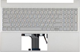 Фото 1/2 Клавиатура (топ-панель) для ноутбука HP Pavilion 15-EG 15-EH золотистая с золотистым топкейсом