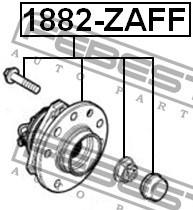 Фото 1/8 1882ZAFF, Ступица в сборе с подшипником OPEL ASTRA H 04-