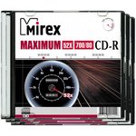 UL120052A8F, Диск CD-R Mirex 700 Mb, 52х, Maximum, Slim Case (5), (5/200)