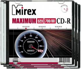 Фото 1/2 UL120052A8F, Диск CD-R Mirex 700 Mb, 52х, Maximum, Slim Case (5), (5/200)