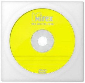 Фото 1/5 Диск DVD-R Mirex 4.7 Gb, 16x, Бум.конверт (1), (1/150/600)