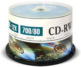 Фото 1/3 UL121002A8B, Диск CD-RW Mirex 700 Mb, 12х, Cake Box (50), (50/300)