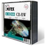 UL121002A8F, Диск CD-RW Mirex 700 Mb, 12х, Slim Case (5), (5/200)