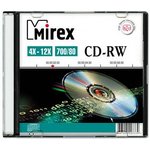 UL121002A8S, Диск CD-RW Mirex 700 Mb, 12х, Slim Case (1), (1/200)