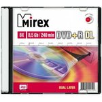 UL130062A8S, Диск DVD+R Mirex 8.5 Gb, 8x, Slim Case (1), Dual Layer (1/50)
