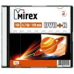 UL130013A1S, Диск DVD+R Mirex 4.7 Gb, 16x, Slim Case (1), (1/200)