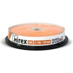 UL130013A1L, Диск DVD+R Mirex 4.7 Gb, 16x, Cake Box (10), (10/300)