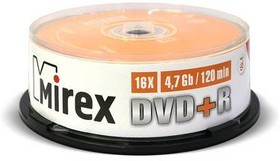 UL130013A1M, Диск DVD+R Mirex 4.7 Gb, 16x, Cake Box (25), (25/300)