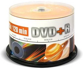 Фото 1/3 UL130013A1B, Диск DVD+R Mirex 4.7 Gb, 16x, Cake Box (50), (50/300)
