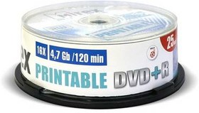 UL130029A1M, Диск DVD+R Mirex 4.7 Gb, 16x, Cake Box (25), Ink Printable (25/300)