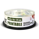 UL130028A1M, Диск DVD-R Mirex 4.7 Gb, 16x, Cake Box (25), Ink Printable (25/300)