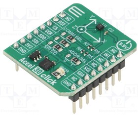 ACCEL 30 CLICK, Click board; accelerometer; I2C,SPI; MC3635; prototype board