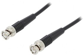 Фото 1/2 Coaxial Cable, BNC plug (straight) to BNC plug (straight), 50 Ω, RG-58C/U, grommet black, 1 m, KO 88-58 / 100 / SW