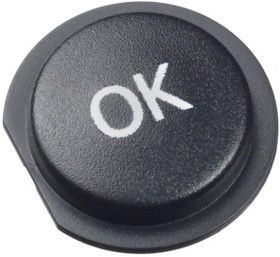 Cap, round, Ø 9.5 mm, (H) 2.05 mm, black, for short-stroke pushbutton Ultramec 6C, 10ZC09UV11806
