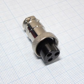 Разъем PH-3FC розетка на кабель, разъем металлический, три контакта, 125V 7A, IP55(пыле- и брызгозащищенный)