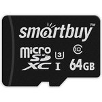 SB64GBSDCL10U3-01, Карта памяти MicroSDXC 64ГБ Class10 PRO U3 R/W:90/70 MB/s + ...