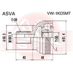 VW-1KD5MT, ШРУС наружный 30x59.5x36