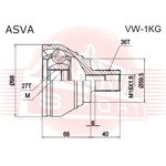 VW-1KG, ШРУС наружный 27x59.5x36