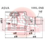 VWIL-5NB, ШРУС внутренний 34x34,5x37