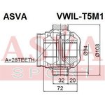 VWIL-T5M1, ШРУС внутренний левый 28x108