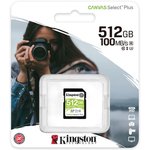 Карта памяти 512Gb Kingston Canvas Select Plus SDXC UHS-I U3 V30 (100/85 Mb/s) ...