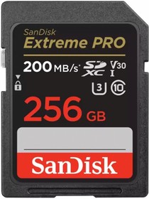 Фото 1/7 SDSDXXD-256G-GN4IN, Флеш карта SD 256GB SanDisk SDXC Class 10 V30 UHS-I U3 Extreme Pro 200MB/s