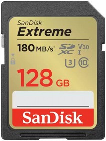 Фото 1/3 Карта памяти SanDisk Extreme SDXC UHS-I Class 3 V30 180/90 MB/s 128Gb SDSDXVA-128G-GNCIN