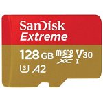 Карта памяти SanDisk Extreme microSDXC Class 10 UHS Class 3 V30 A2 160MB/s 128GB ...