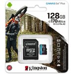 Micro SecureDigital 128Gb Kingston Canvas Go Plus UHS-I U3 A2 + ADP (170/90 ...