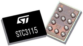 STC3115IJT, Индикатор заряда батареи, Li-Ion, Li-Pol, 2.7В до 4.35В питание, I2C интерфейс, CSP-10