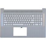 Клавиатура (топ-панель) для ноутбука HP 17-CN 17-CP серебристая с сетебристым ...