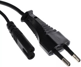 Кабель для аудио-видео техники IEC-320-C7--розетка 220V, 2-pin, 0.5м , черный VCOM/TELECOM
