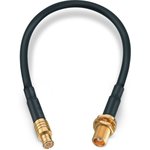 Coaxial cable, MCX plug (straight) to MCX socket (straight), 50 Ω, RG-174/U ...