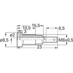 2 mm socket, flat plug connection, mounting Ø 6.4 mm, blue, 23.0040-23