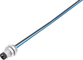 Sensor actuator cable, M8-flange plug, straight to open end, 6 pole, 0.2 m, 1.5 A, 09 3423 86 06